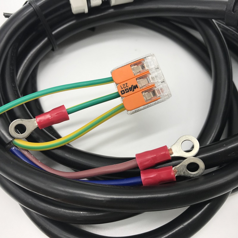 Cable with #6 Ring Terminal and Wago 221 Wire Connector 