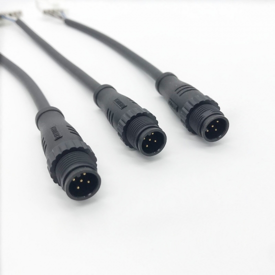 M12 5Pin Plastic Waterproof Plug Cable to VHR 6 Pin
